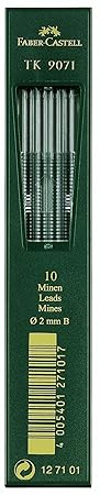 Faber-Castell 127100 - 10 Fallminen TK 9071, Minenstärke 2 mm, Härtegrad HB