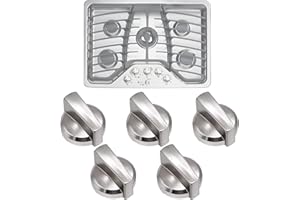 WUVYFWN 5PCS WB03X25796 Gas Cooktop Knob Fits for ge Profile Stove Knobs, Fit Model PGP953SET1SS PGP986SET1SS PGP959SET1SS PGP976SET2SS - Replaces AP5986232 PS11721433 4362262 WB03T10326