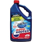 Roto-Rooter Dual Action Septic Treatment, Natural Enzymes Help Prevent Septic Buildup and Remove Odor, Safe for Septic Systems, Toilets, Pipes, Drains and Sinks, Professional Strength, 64 oz Bottle