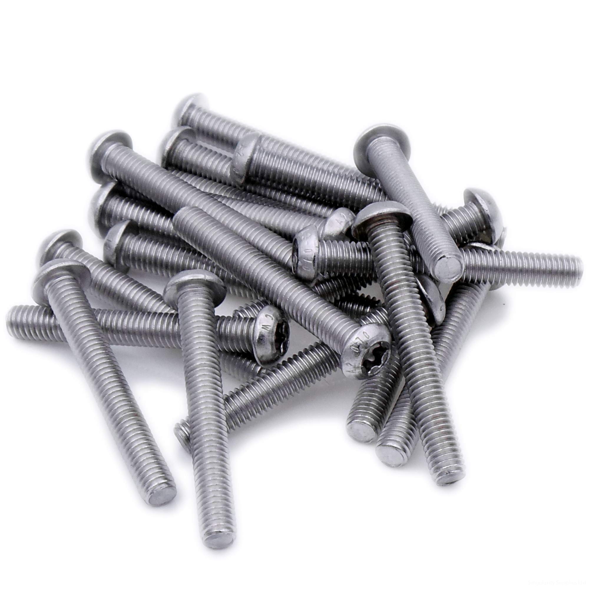 M5 (5mm x 16mm) TX Socket Button Machine Screw (Bolt) - Stainless Steel (A2) (Pack of 20)
