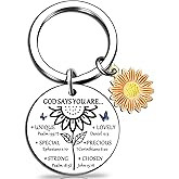 OEHEDOU Sunflower Gifts For Women Christian Gifts For Women Religious Gift For Female Sunflower Keychain Sunflowers Gift Bible Verse Presents Sunflowers Charm For Female