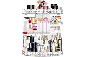 MISERWE Makeup Organizer 360 Degree Rotating 7 Adjustable Layers Large Capacity Cosmetic Organizer Transparent Make Up Organizers and Storage