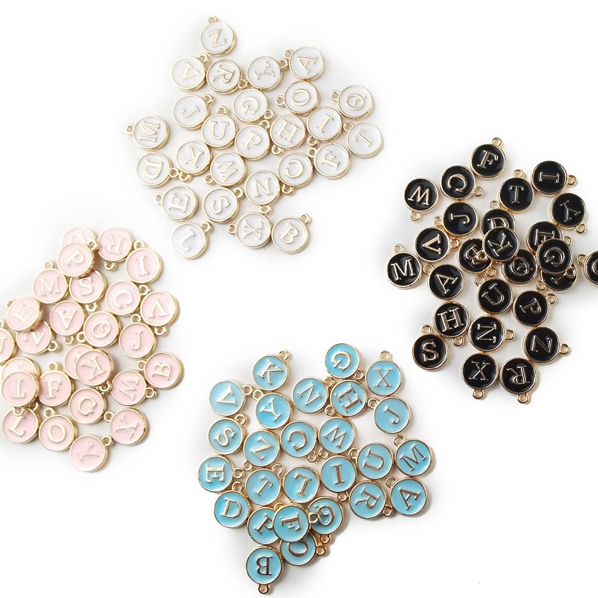 NSBELL 104PCS Letter Charms for Jewelry Making - Double Sided Alphabet Charms for Necklace & Bracelet
