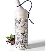 joiyota Sport Tumbler with Ceramic Lining 26oz with Sylish 3D Prittern, Double Wall Vacuum Insulated Water Bottle, Leak Proof Travel Tumbler for Gym & Outdoor, Sweat Proof, Carry Strap, Gift, Flower