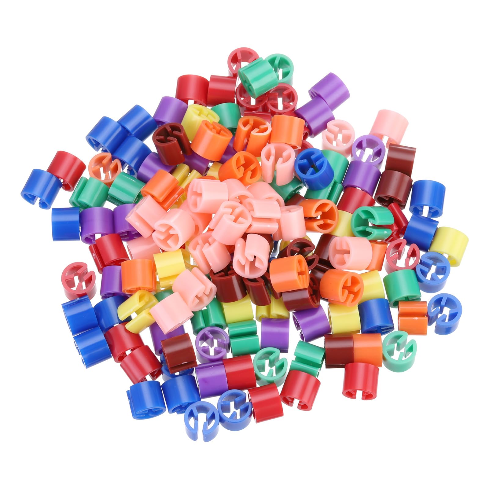 Photo 1 of MECCANIXITY Clothe s Hanger Markers Blank Tags Fit 3.5mm Rod for Garment Color Coding Yellow/Red/Green/Purple/Deep Lake Blue/Orange/Fresh Pink/Brown 200pcs