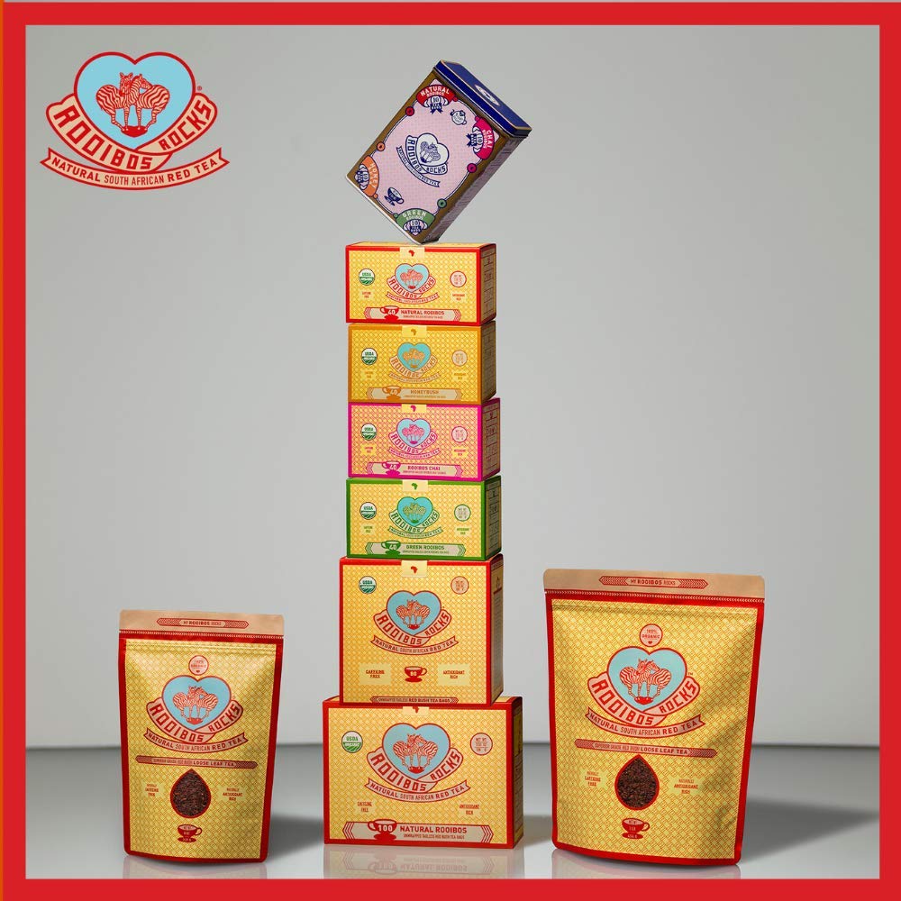Rooibos Tea Organic Tagless Teabags 100 Non GMO Naturally Caffeine