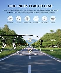 Eyekepper Half-Rim 3 Levels Vision Multifocus