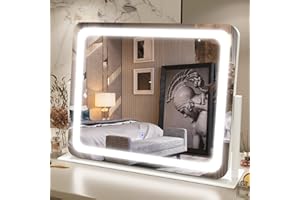 FENNIO Vanity Mirror with Lights 22''x17'' Makeup Mirror with Lights,Vanity Mirror Touch Screen with 3-Color Lighting,Dimmable,for Vanity Desk Tabletop