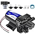Tdrsuper Water Pressure Booster Pump, 12V DC Water Diaphragm Pump, 5GPM 70PSI with Power Plug, Self Priming RV Water Pump for Home Kitchen Bathroom RV Marine Yacht Garden Hose