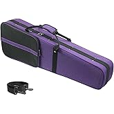 DIGERVY 4/4 Full Size Violin Case, Triangular Lightweight Portable Travel Carrying Bag with Shoulder Straps, Plush Lining, Reinforced Frame, Nylon Waterproof, Ideal for Students &amp; Players, Purple