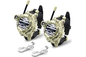 SPORTSVOUTDOORS Walkie Talkies Watch Rechargeable, Spy Watch Army Toys for Kids, 7 in 1 Digital Watch Walkie Talkies, Two-Way Long Range Radios with Flashlight, Cool Spy Gadgets for Boy Girls Outdoor Game