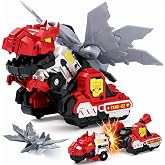 Dimoarch Collision Transforming Dinosaur Car Toys | 3 in 1 Magnetic Car Transform into Dinosaur Toys for Kids, Birthday Gifts 3 4 5 6 Year Old Boy