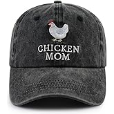 VIPCapz Chicken Mom and Chicken Dad Hat for Women Men, Funny Adjustable Cotton Embroidered Farm Hen Lovers Baseball Cap