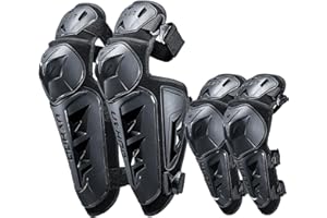 DUHAN Motorcycle Shin Guards 4Pcs Elbow Guard and Knee Pads Adjustable Anti-Slip Motorcycle Protective Gear for Men and Women