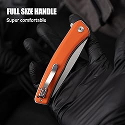 OLITANS G066 Folding Knife 3.5" D2 Blade White G10