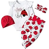 TyeSmo Infant Newborn Baby Girl Clothes Baby Girl Outfits For All Seasons Long Sleeve Snap Romper Pant Sets With Headband