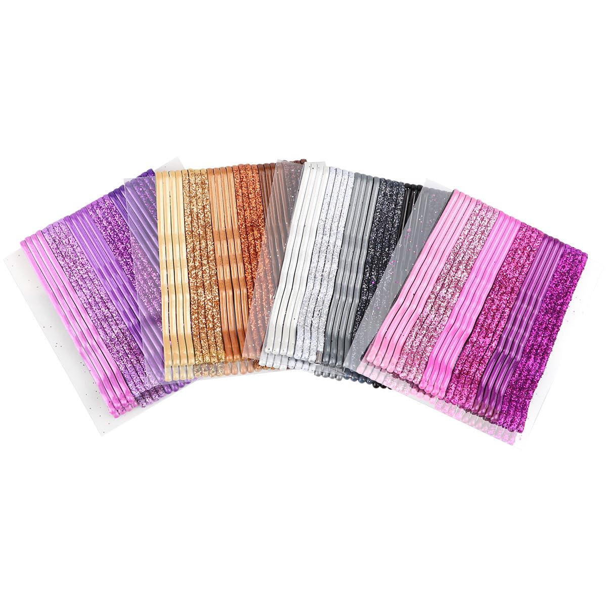 ZJIVQO 96 Pcs Glitter Powder Bobby Pins Set Gradient Shiny Hair Pins Kit Secure Hold Bobby Pins Clips Decorating Hair Metal Styling Barrettes for Women Girls Lady (Multicolor)