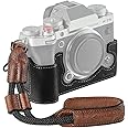 SMALLRIG X-T5 Half Case with Wrist Strap and Shutter Button, Retro Style Leather Camera Case with Aluminum Baseplate, X-T5 Camera Case Cover for FUJIFILM X-T5-3927