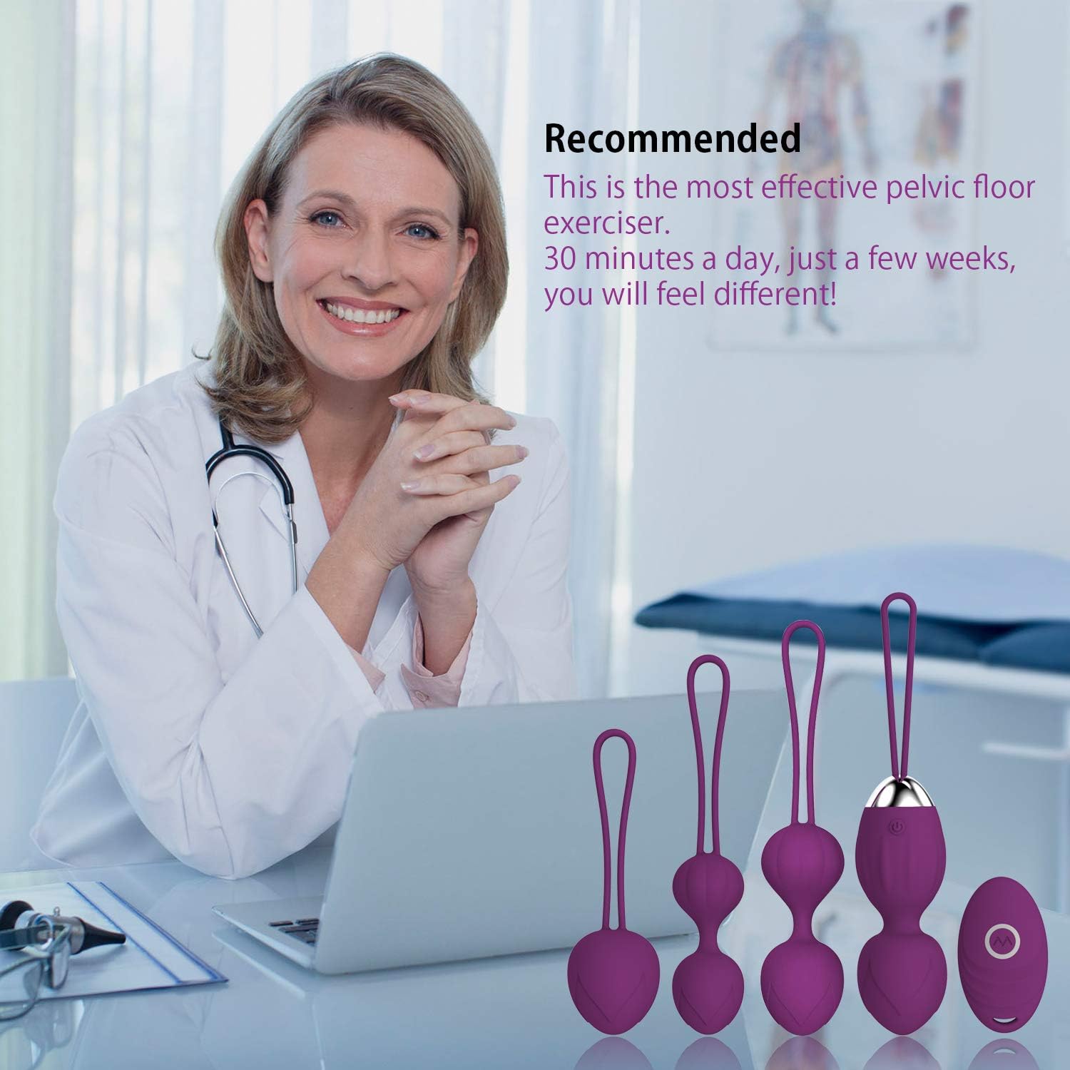 Kegel Balls for Women Ben Wa Balls Pelvic Floor Exercises and Tightening for Beginners & Advanced Kegel Exercise Weights (Purple): Health & Personal Care