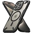 Ringke Fusion-X [Compatible with MagSafe] Compatible with iPhone 15 Pro Max Case, Augmented Bumper Clear Hard Back Heavy Duty Shockproof Protective Cover - Magnetic Matte Black