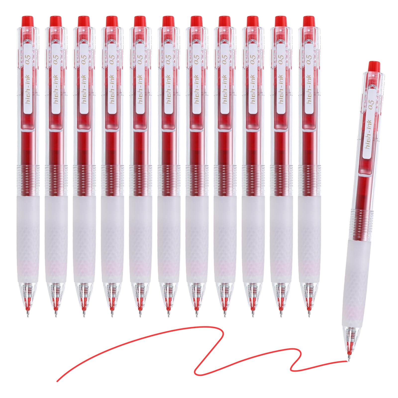 M&G Gel Pen Medium Point 0.5mm, 12 Pack Quick Dry Smooth Retractable Black Gel Ink Rollerball Pen for Home Office Writing Note Taking Journaling Business, Style 7