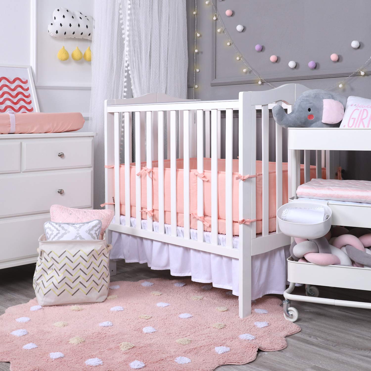 mini crib padded bumper