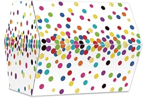 ZOIIWA Confetti Treasure Chest Box Classroom Decorations Confetti Chest Teachers Toy Prizes Awards Rewards Treasure Box for Classroom Teachers Kids Nursery Room School Decor