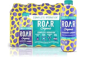 ROAR ORGANIC ROAR Complete Hydration Organic - Electrolyte Drinks Loaded with Vitamins C, B5, B12 - Non-GMO, Gluten-Free - Blackberry Lemonade - 12 pc