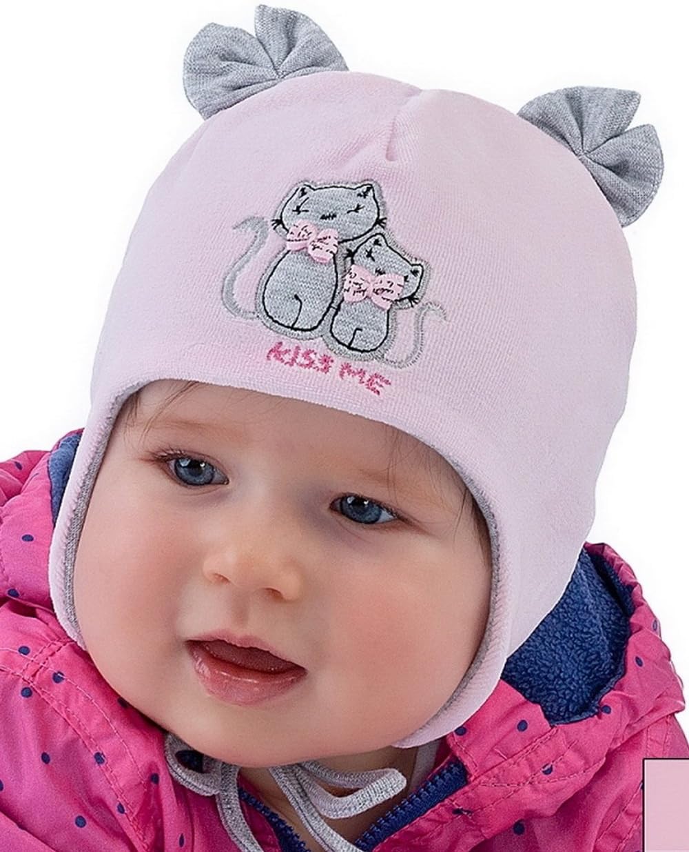 Girls Hat Baby Girl Infant Cotton Autumn Winter Cap 0 3 6 9 12 18 mths Kitten