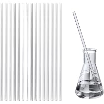 Lot De 6 Baguettes D'agitation En Verre - Longueur 300 Mm (12 Pouces) - Diamètre 7 Mm - Pour Labo Ou Cuisine