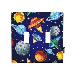 Pznen Outer Space Double Switch Plate Covers
