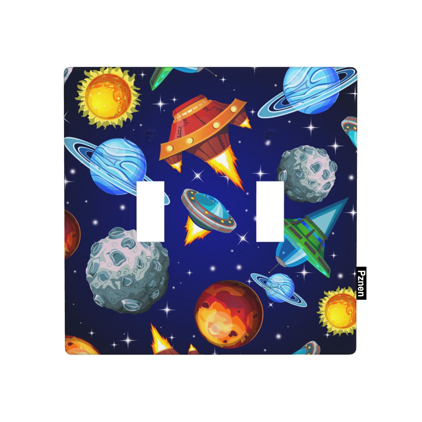 Pznen Outer Space Double Switch Plate Covers