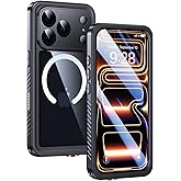 Lanhiem Magnetic for iPhone 17 Pro Max Case Waterproof, Built in Screen Protector & Camera Protection, [Compatible with MagSafe] Full Body Dustproof Heavy Duty Rugged Phone Case 6.9'' (Black)