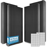 Art3d 4-Pack High-Density Wedge Design Acoustic Foam Panels, 48 x 24 x 2 in | Decor Wall Art, Sound-Absorbing, Echo Reduction, Lightweight, Smooth Surface, Ideal for Living Rooms, Bedrooms, Studios