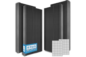Art3d 4-Pack Wedge Design Acoustic Foam Panels, 48" x 24" x 2" High-Density Soundproof Foam Wall Panels for Wall, Ceiling, Quick-Recovery Noise Dampening Panels for Office, Studio and Home