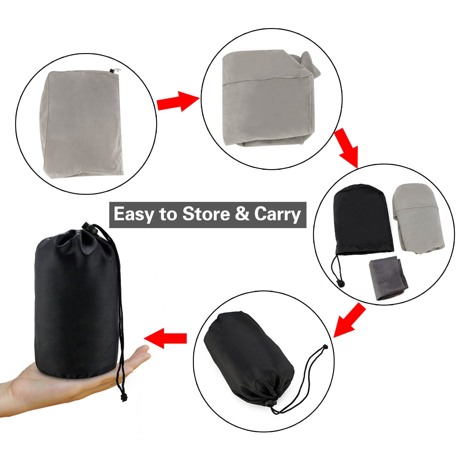 Inflatable Leg Rest Pillow Footrest Air Travel Cushion with 3 Adjustable Height for adults, Kids, Children Lay Down or Sleep on Long Flights, Cars, Buses, Trains, Office Napping, Home, Camping