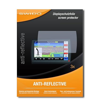 SWIDO® Displayschutzfolie für Falk Neo 640 LMU Camper [3 Stück] Anti-Reflex MATT Entspiegelnd, Extrem Kratzfest, Schutz vor K