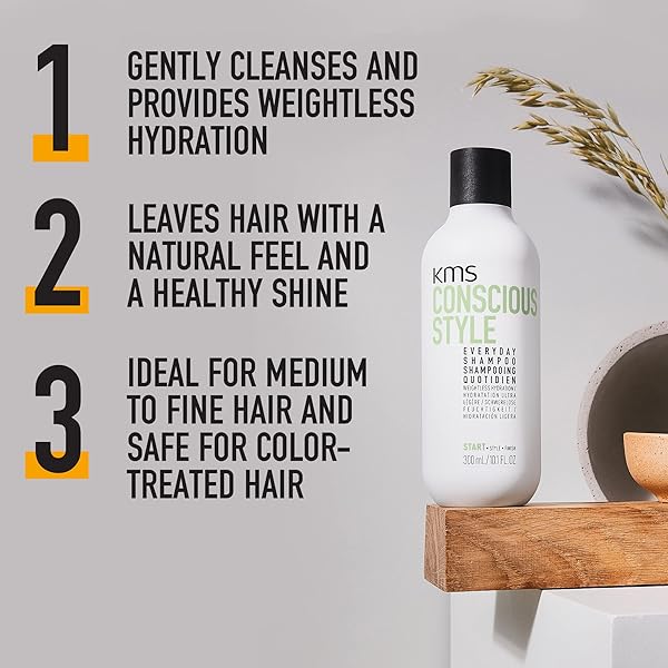 KMS CONSCIOUSSTYLE EVERYDAY SHAMPOO FOR WEIGHTLESS MOISTURE, 25.3 FL OZ