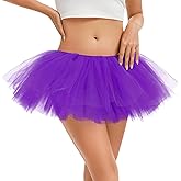 Fhykiss Tutu for Women Adults Tutu Skirts for Women 5 Layered Tulle Skirts Halloween 80s Tutus Costume