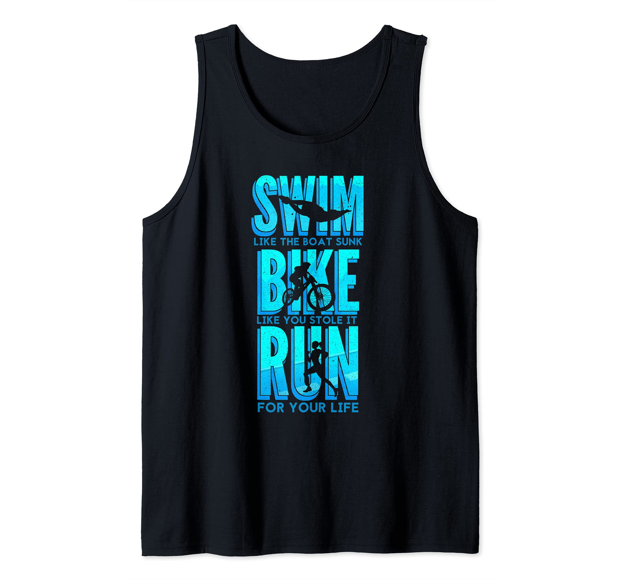 Swim Bike Run Triathlon Athlete Sports Contest Race Fitness Tank Top
