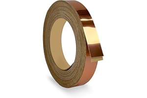 UNMAR Mirror Copper PVC 3/4 inch x 25 ft Edge Banding Peel Stick Tape Adhesive Metal Edging Veneer Aluminum Trim Flexible Strip Molding MDF Wood Cabinet Laminate Shelf Furniture Countertop Formica Plywood