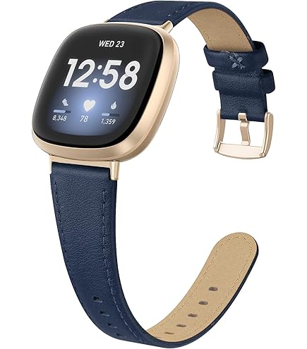 Vanjua Correas Para Fitbit Versa 4 / Versa 3, Fitbit Sense 2 / Sense Bandas Para Mujeres Y Hombres, Correa De Repuesto De Cuero Genuino Compatible Con Fitbit Sense 2