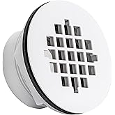 EZ-FLO 2 Inch Schedule 40 PVC DWV No-Caulk Shower Drain with Snap-in Strainer, Plastic Grid, 15303