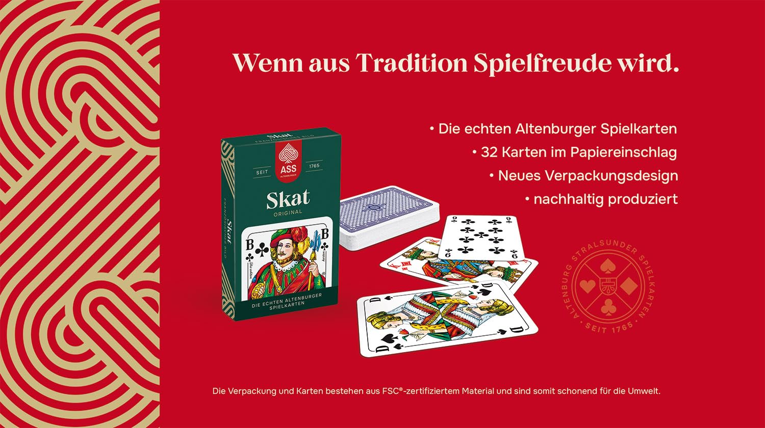 Ass Altenburger FSC Skat, französisches Bild in Faltschachtel, White 3