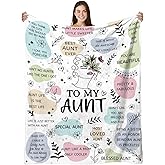 HEIFAM Aunt Gifts Blanket, Best Aunt Ever Gifts, to My Auntie Blanket, Birthday Gift for Aunts from Niece Nephew, Auntie Gift for Thanksgiving for Godmother, 50"X60"