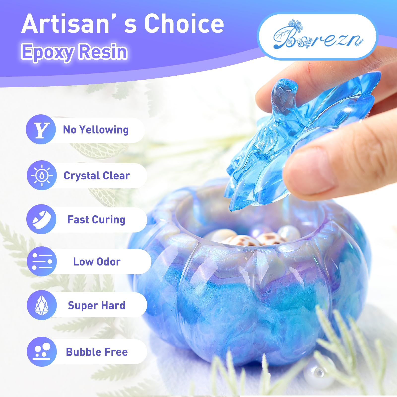 Bsrezn 96OZ Epoxy Resin Kit, Upgraded Crystal Clear Hard Casting Resin and Hardener Epoxy Resina Epoxica Transparente 2 Part Resin Art Supplies for Jewelry Making Mold Table Top Craft 1:1 Starter Kit