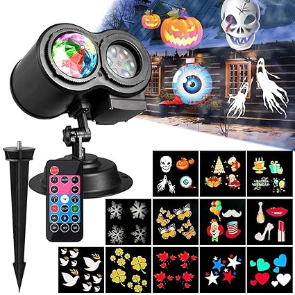 Halloween Navidad Proyector de Ventana,Doble proyector ...