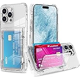 Marphe Wallet Case for iPhone 15 Pro Max with 3 Credit Card Holder Slot Shockproof Hybrid Heavy Duty Protection Clear Phone Cover Compatible with 15 Pro Max 6.7 Inch 2023