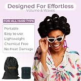 MIRZIAN Heatless Self Grip Hair Rollers for Long Hair with Duckbill Clips 12pc view 4