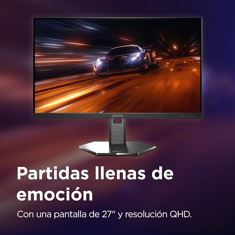 Legion 27Q-10 - Monitor Gaming QHD 27" (IPS, 240 Hz, 0.5 ms, 16:9, HDMI 2.1 - DP 1.4, NVIDIA G-Sync, AMD FreeSync Premium, VESA Adaptive Sync, Ajuste Inclinación/Altura/Pivote/Giro) Negro